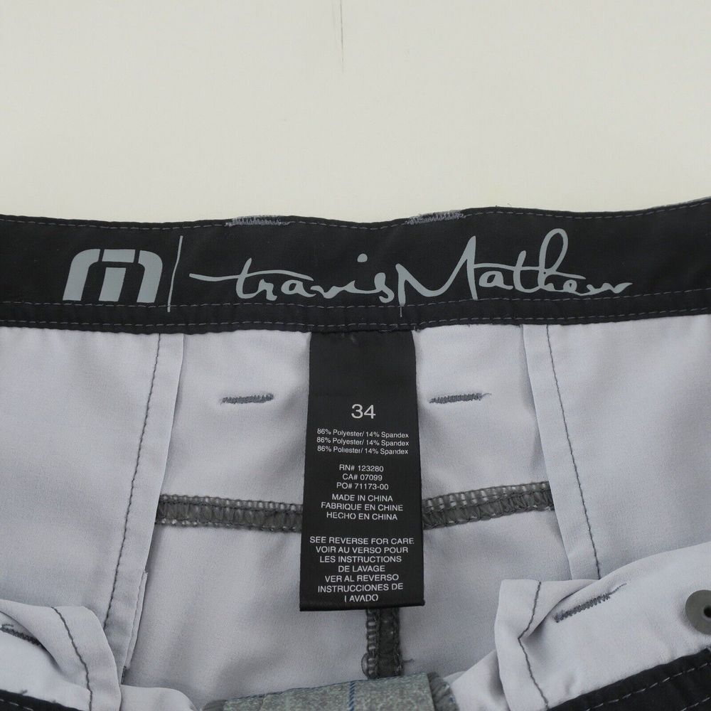 Travis Mathew Golf Shorts Mens 34 Checked Pattern Green - Picture 7 of 9
